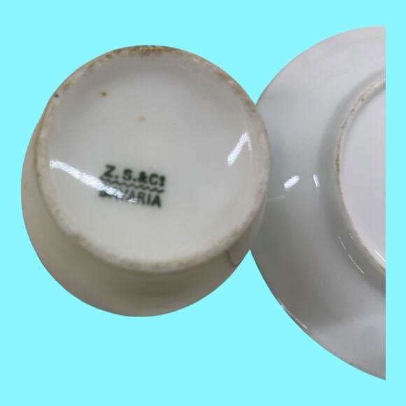 Z.S. & Co Bavaria 4 Vintage Chocolate Or Demitasse Cups And Saucers Yellow Roses - Picture 6 of 12